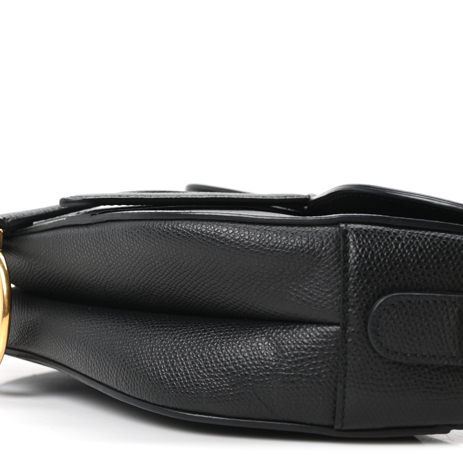 Christian Dior Grained Calfskin Saddle Bag Black
