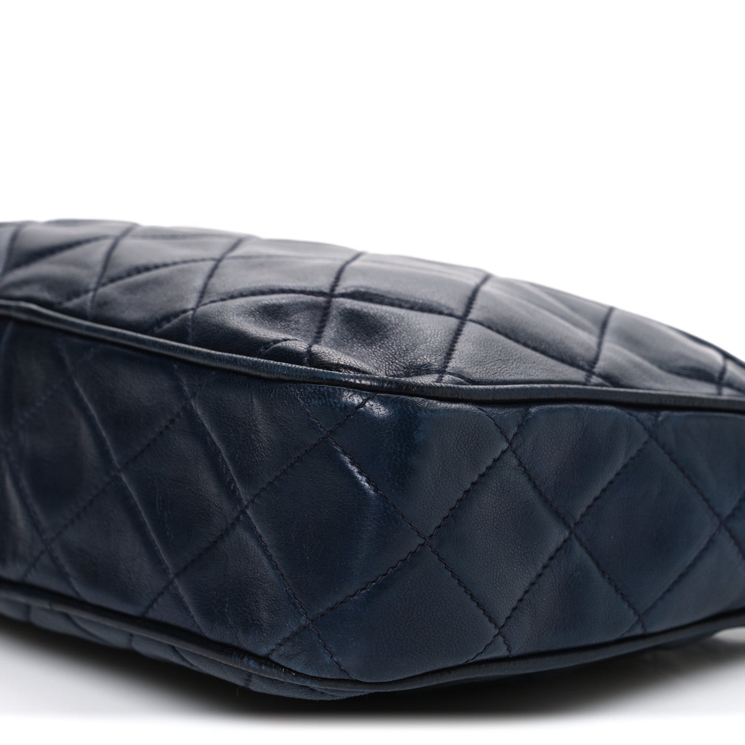 Chanel Lambskin Quilted CC Tassel Camera Case Navy
