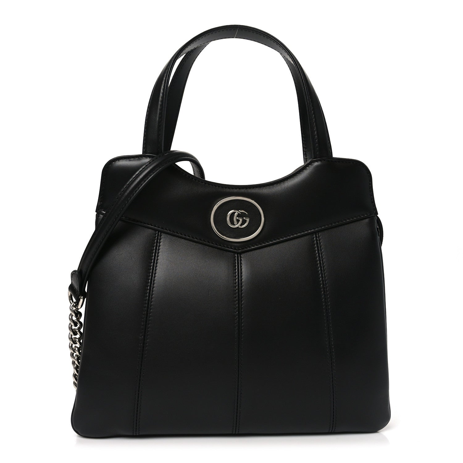 Gucci Calfskin Petite GG Small Tote Bag Black