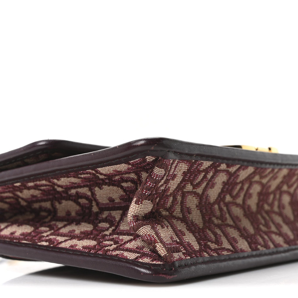 Christian Dior Oblique 30 Montaigne Flap Bag Burgundy