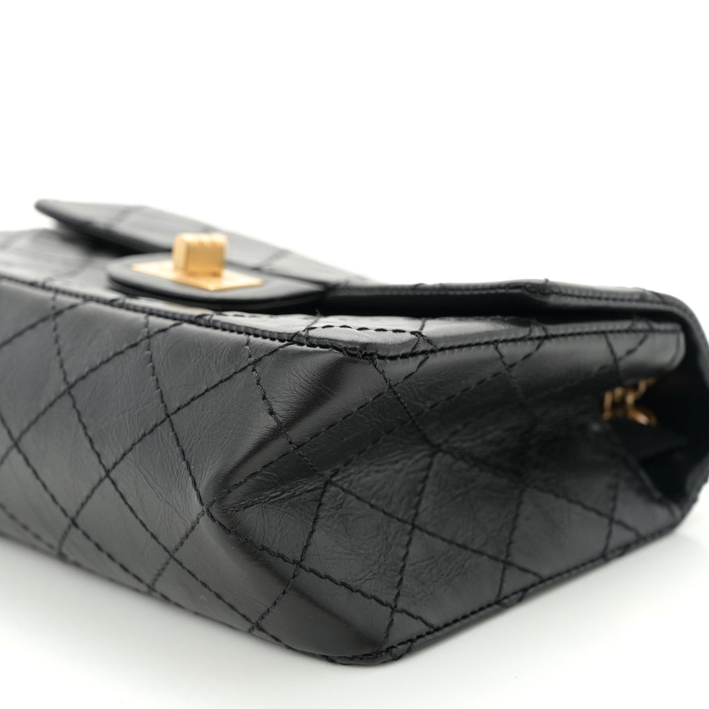 Chanel Aged Calfskin Quilted 2.55 Reissue Mini Flap Black
