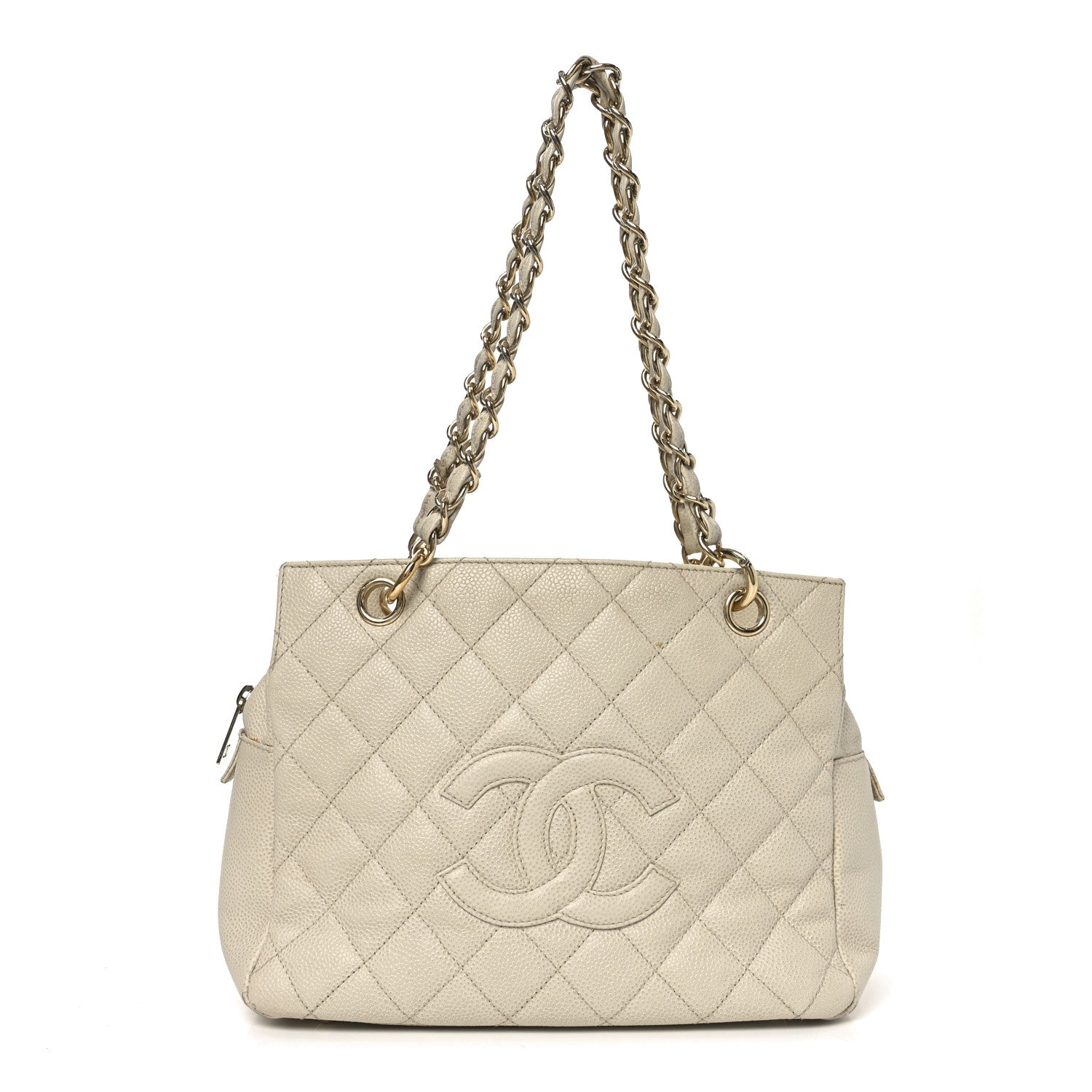 Chanel Caviar Quilted Petit Timeless Tote PTT Beige