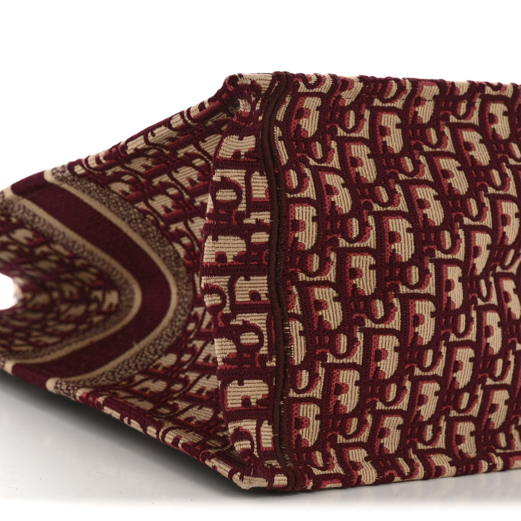 Christian Dior Oblique Large Book Tote Burgundy Multicolor