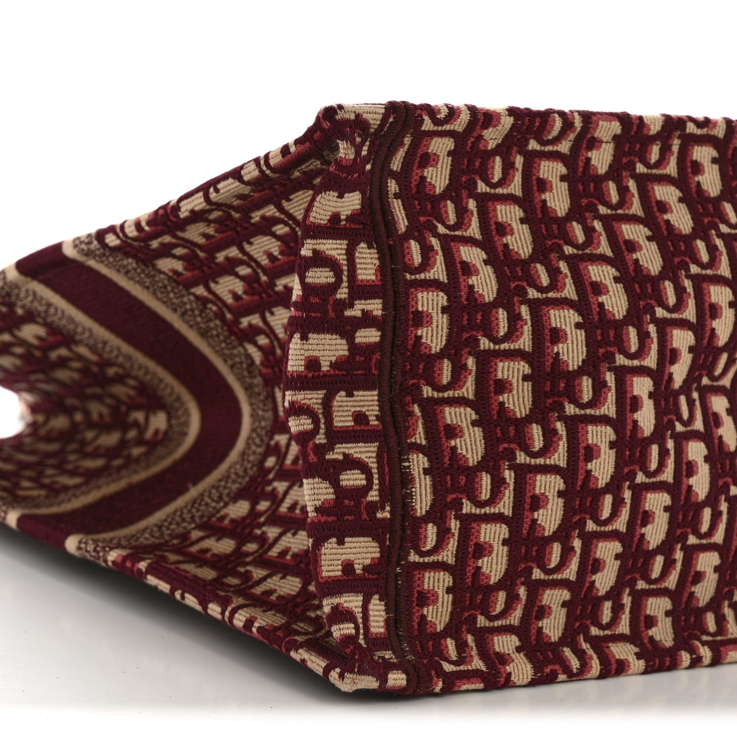 Christian Dior Oblique Large Book Tote Burgundy Multicolor