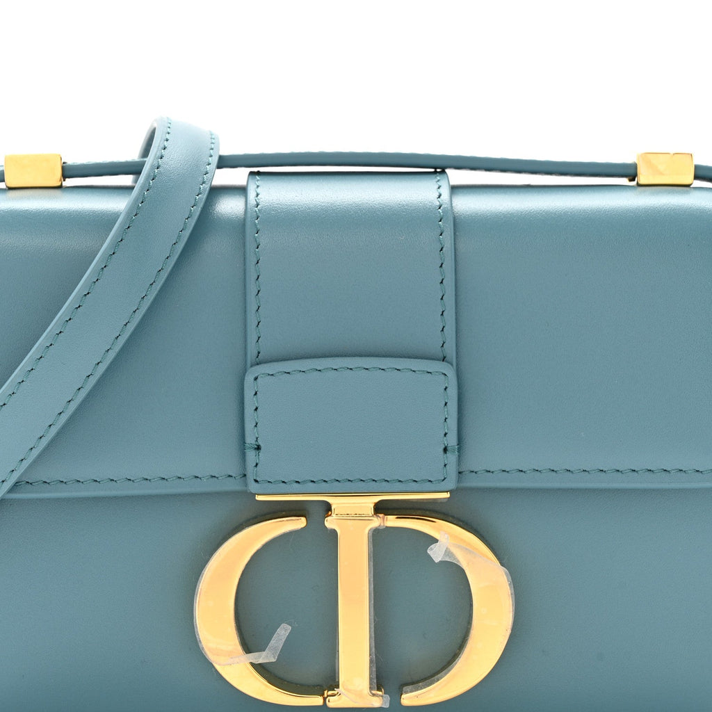 Christian Dior Smooth Calfskin Micro 30 Montaigne Flap Bag Cerulean Blue