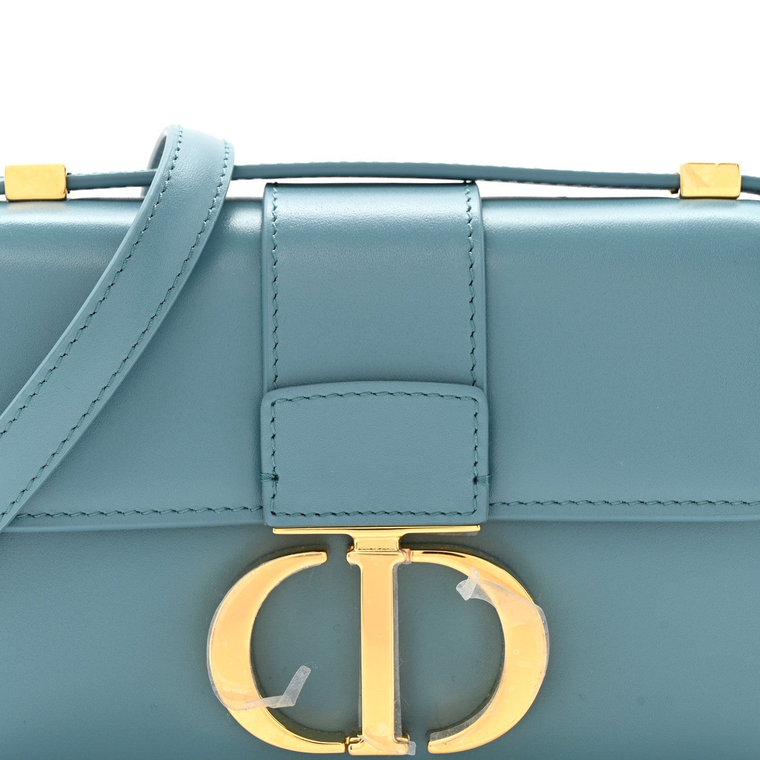 Christian Dior Smooth Calfskin Micro 30 Montaigne Flap Bag Cerulean Blue