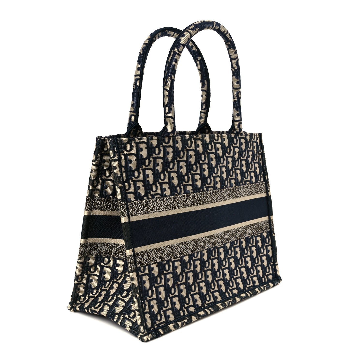 Christian Dior Oblique Medium Book Tote Blue Multicolor