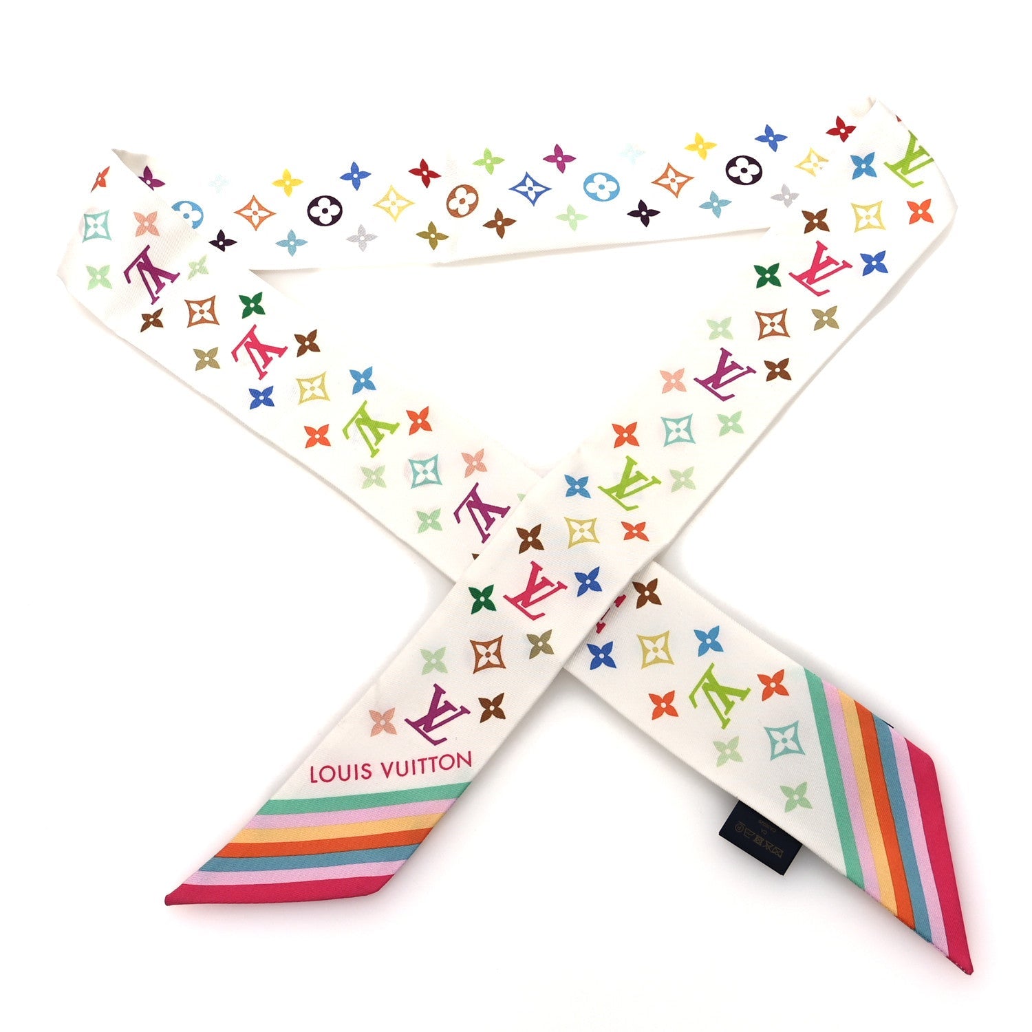 Louis Vuitton LV X TM Silk Monogram Multicolor BB Bandeau White