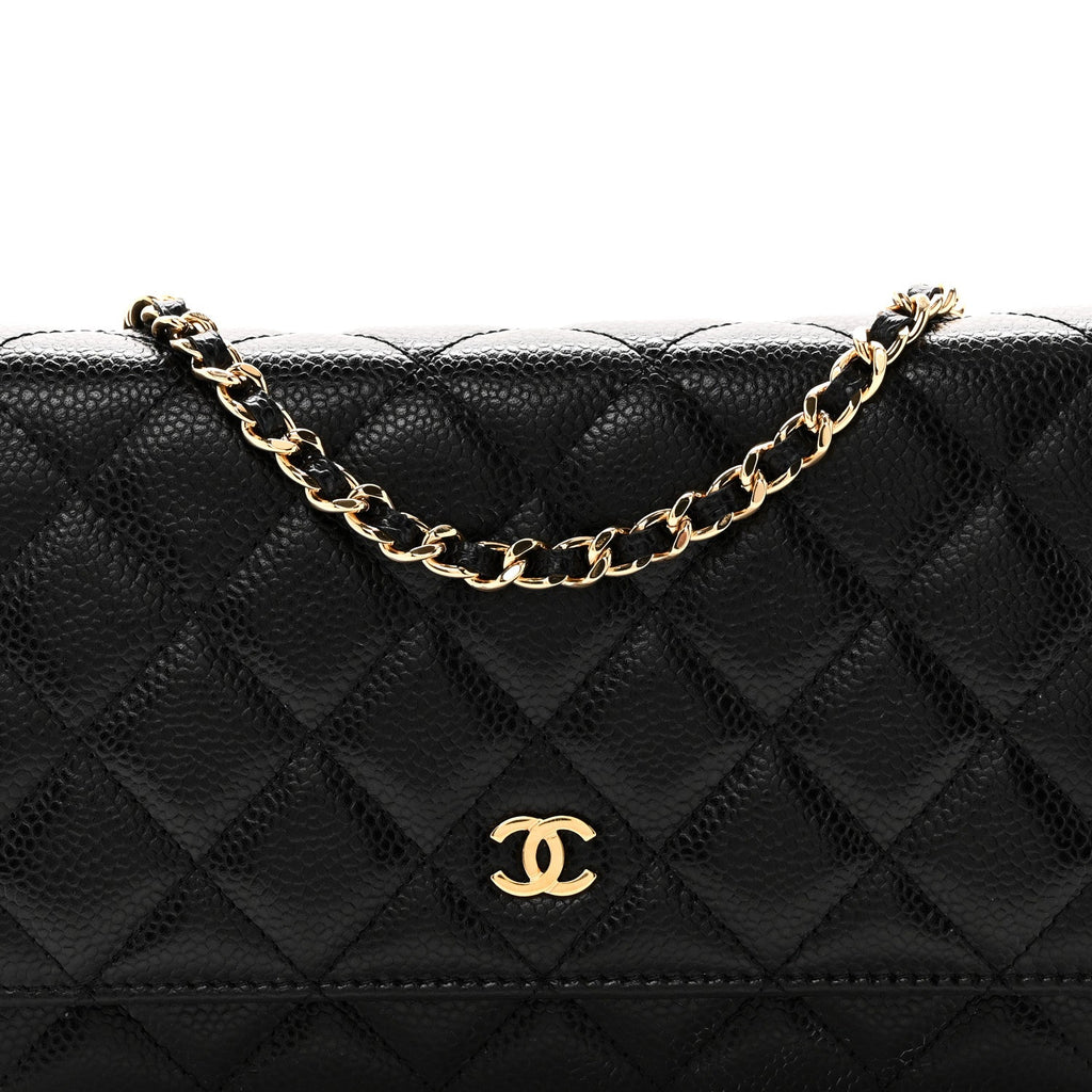 Chanel Caviar Quilted Wallet on Chain WOC Black