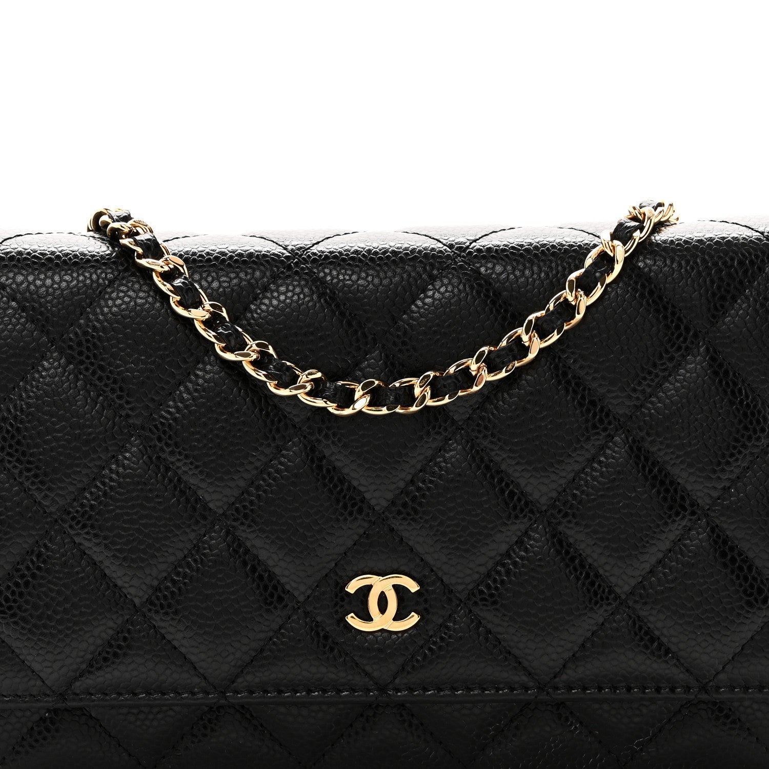 Chanel Caviar Quilted Wallet on Chain WOC Black