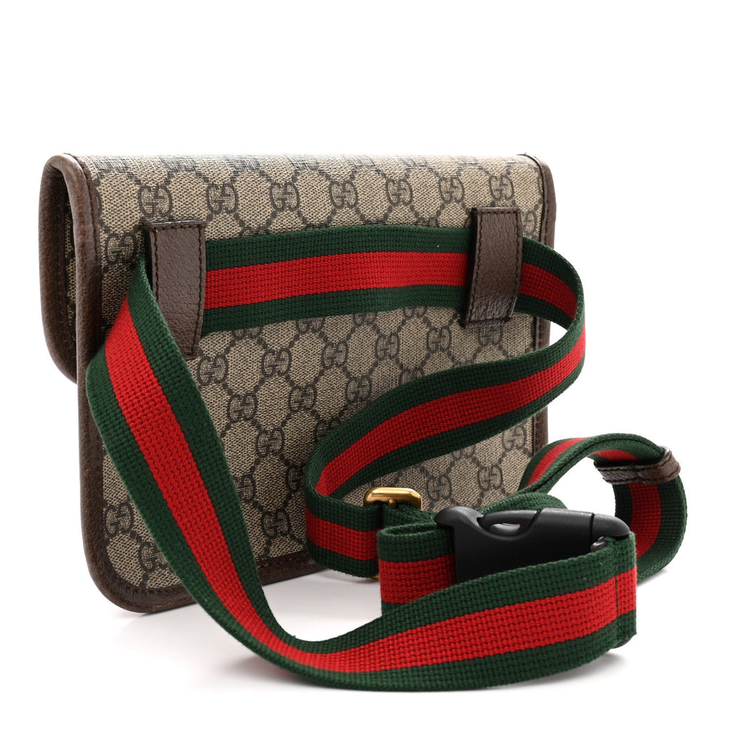 Gucci GG Supreme Monogram Neo Vintage Web Belt Bag Brown