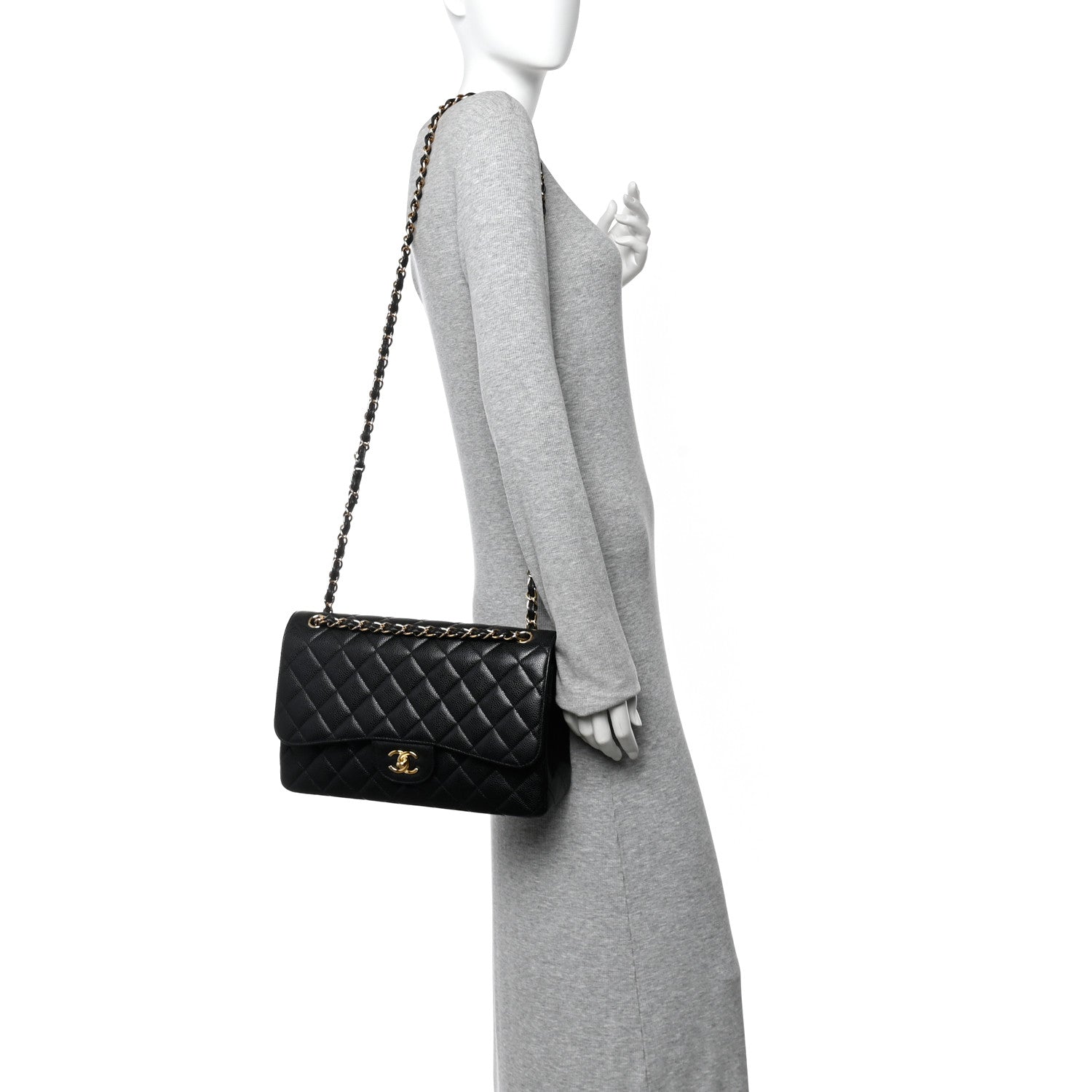 Chanel Caviar Quilted Jumbo Double Flap Black