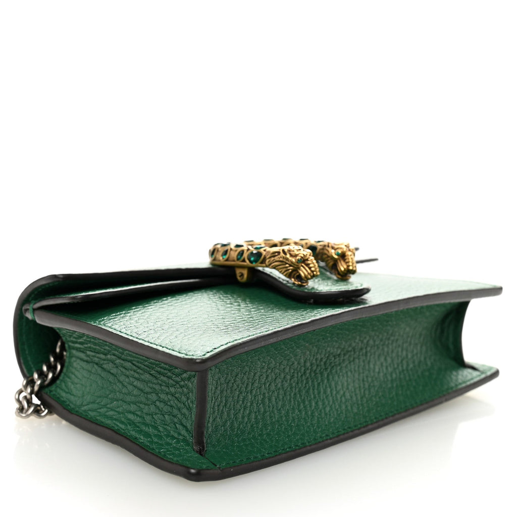 Gucci Dollar Calfskin Crystal Super Mini Dionysus Shoulder Bag Emerald