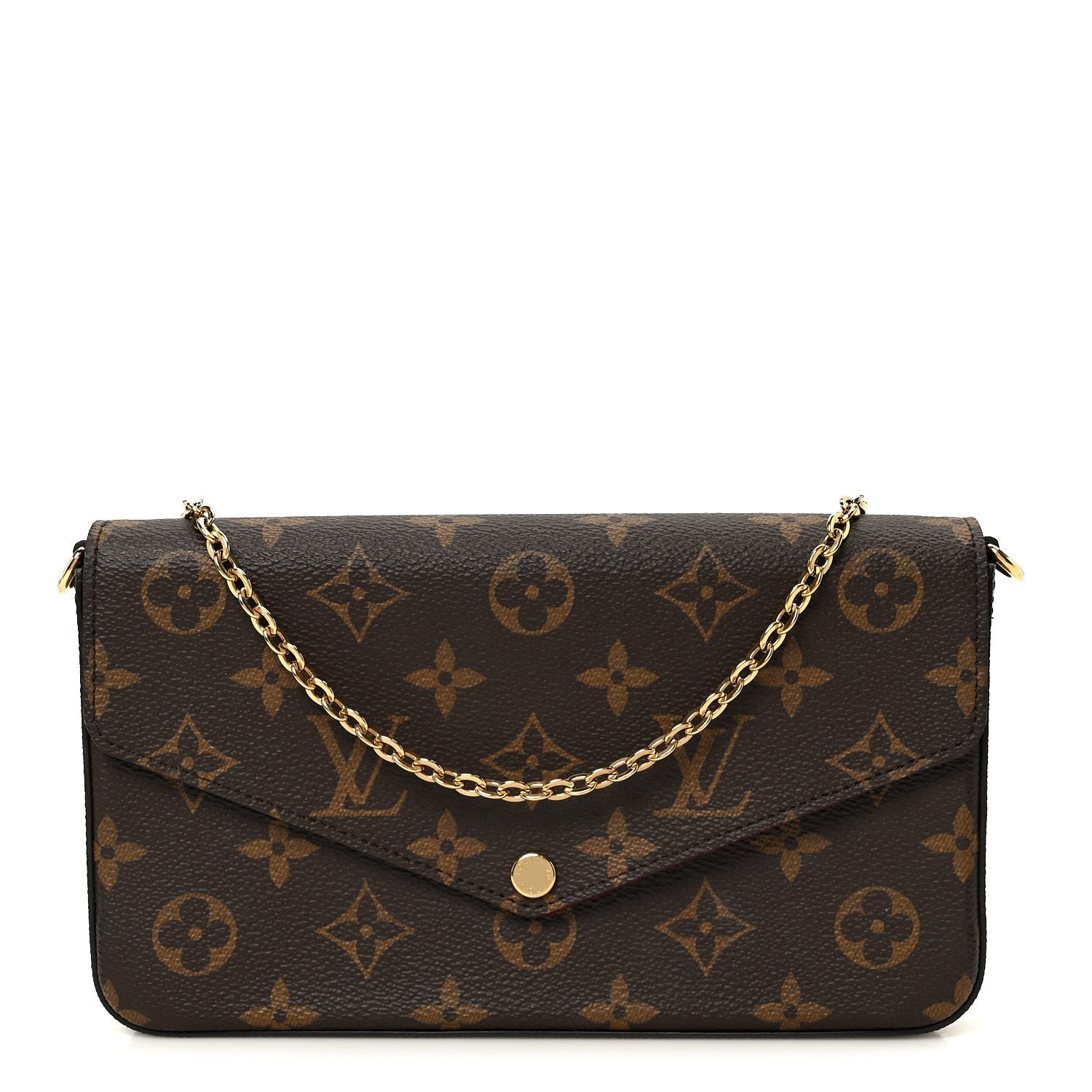 Louis Vuitton Monogram Pochette Felicie Chain Wallet Fuchsia