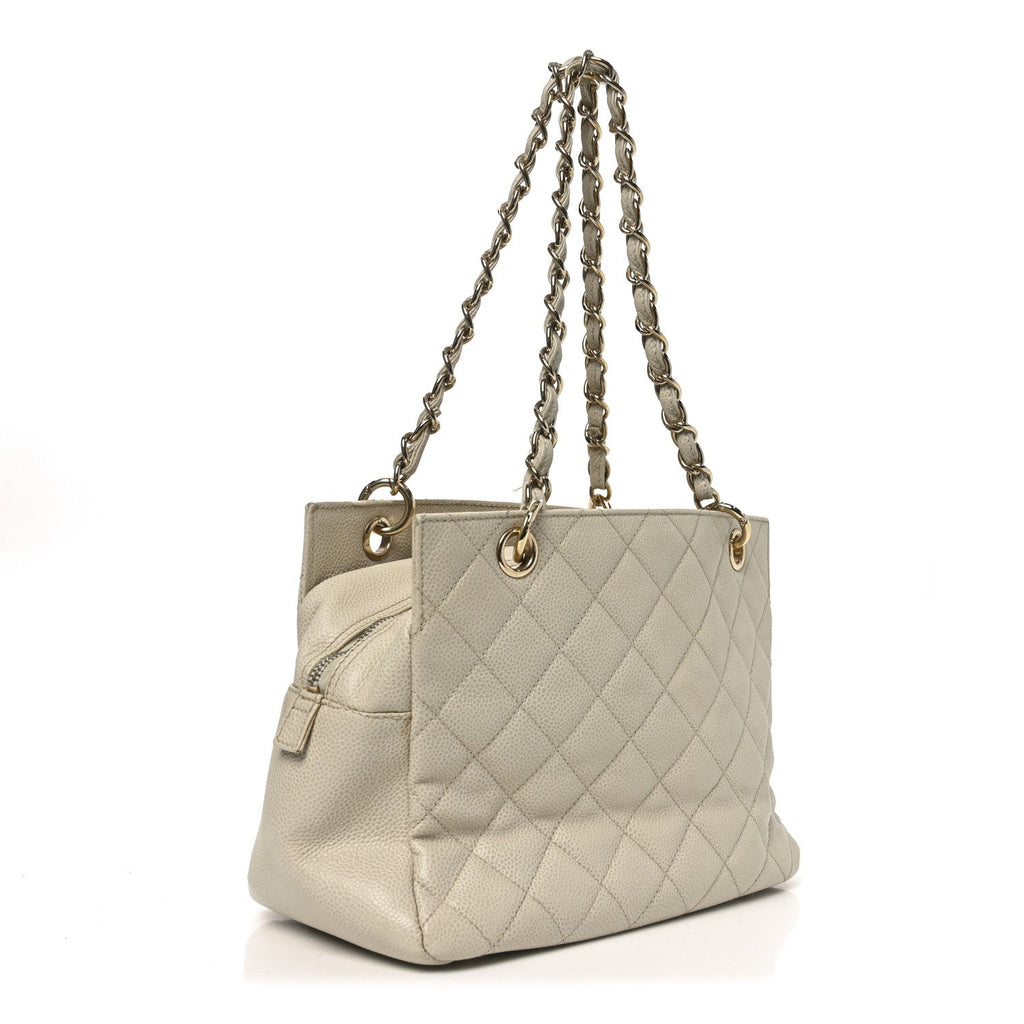 Chanel Caviar Quilted Petit Timeless Tote PTT Beige