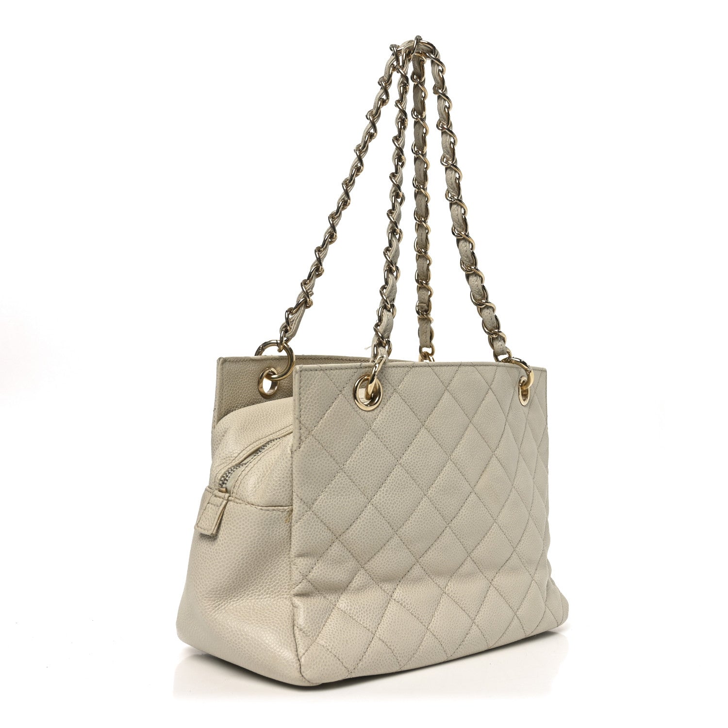 Chanel Caviar Quilted Petit Timeless Tote PTT Beige
