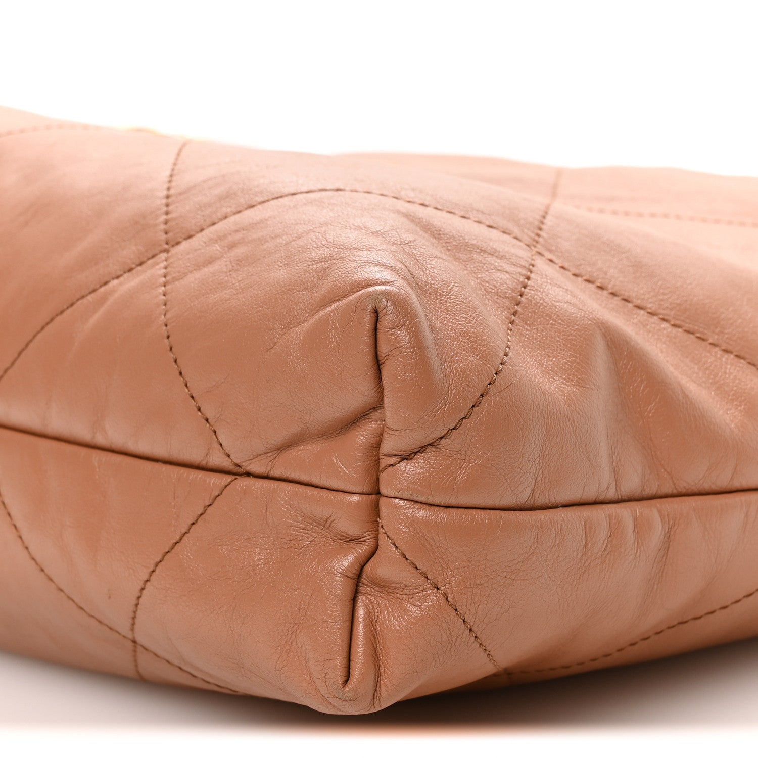 Chanel Shiny Calfskin Quilted Chanel 22 Camel