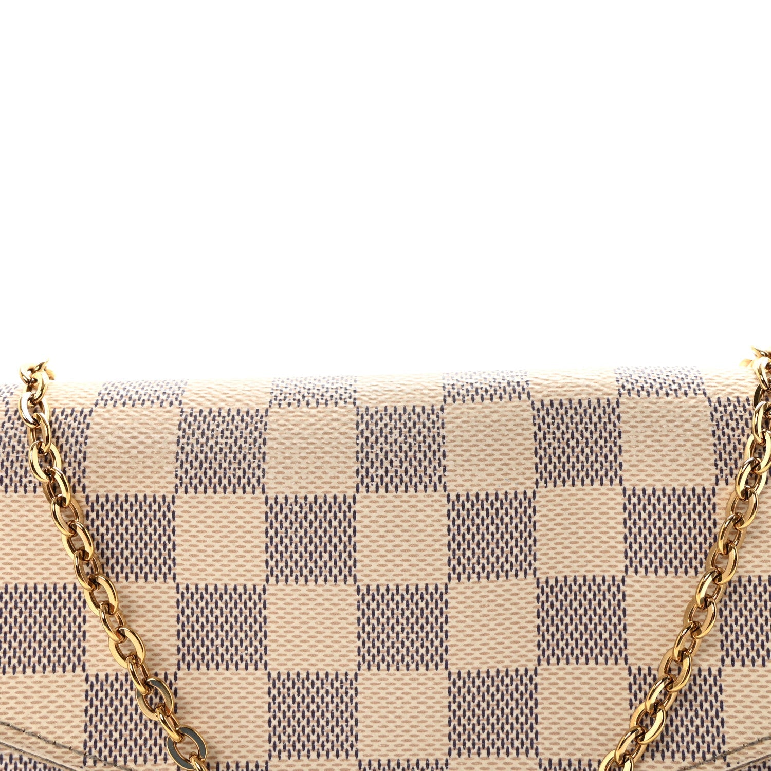 Louis Vuitton Damier Azur Pochette Felicie Chain Wallet Rose Ballerine