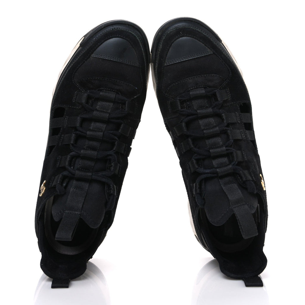 Fabric Calfskin Suede CC Sneakers 41 Black