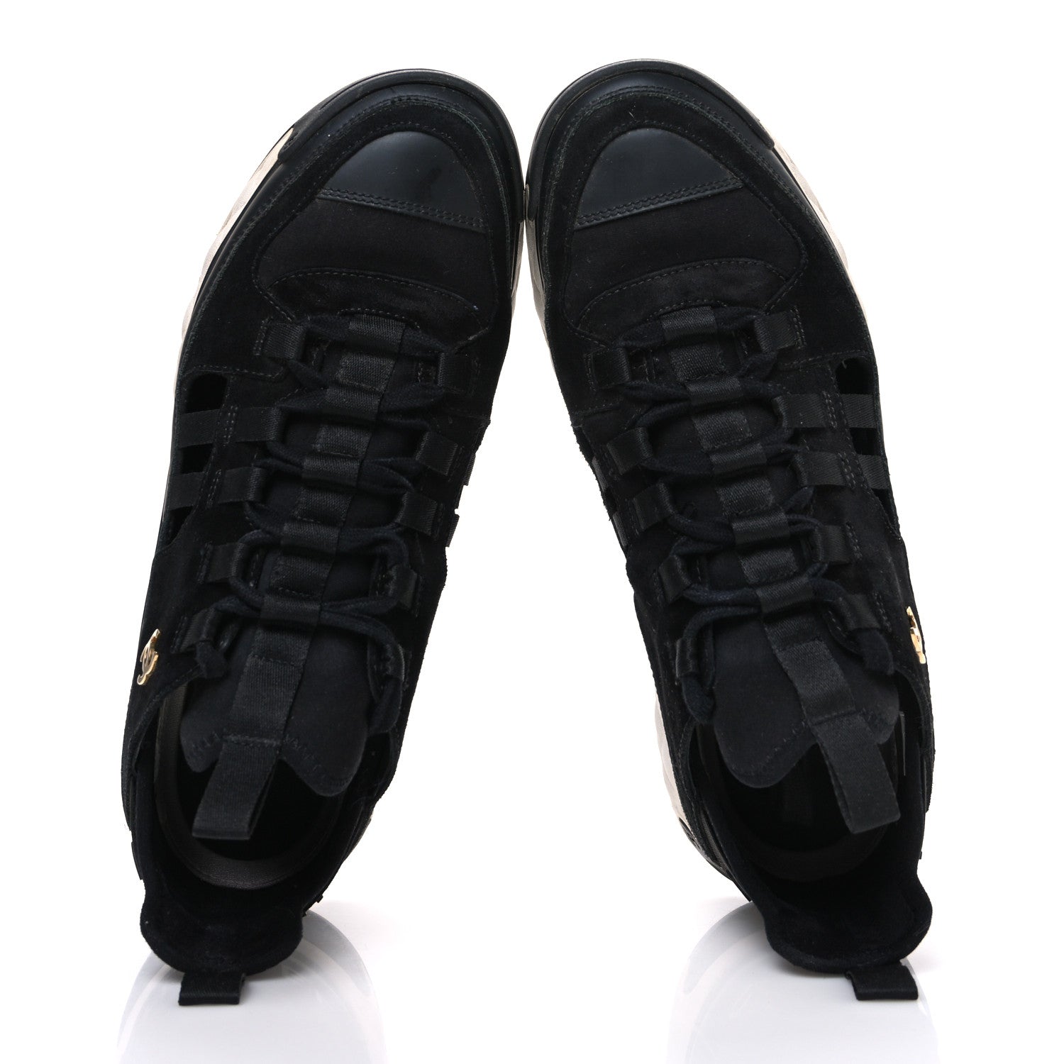 Fabric Calfskin Suede CC Sneakers 41 Black