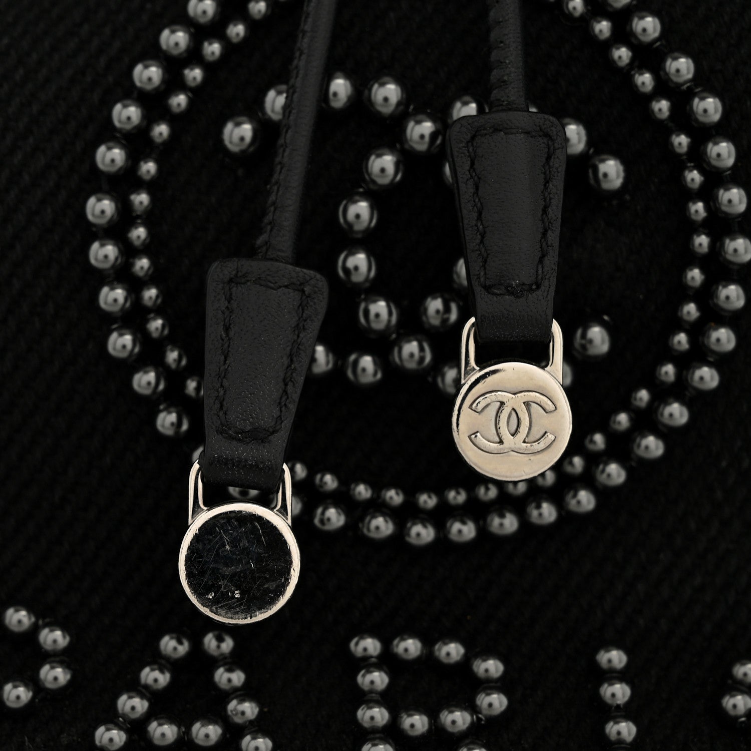 Chanel Canvas Deauville Drawstring Bucket Bag Black