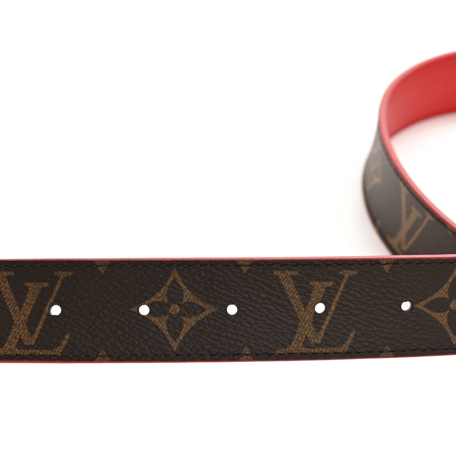 Louis Vuitton Monogram 30mm LV Initiales Reversible Belt 75 30 Coquelicot
