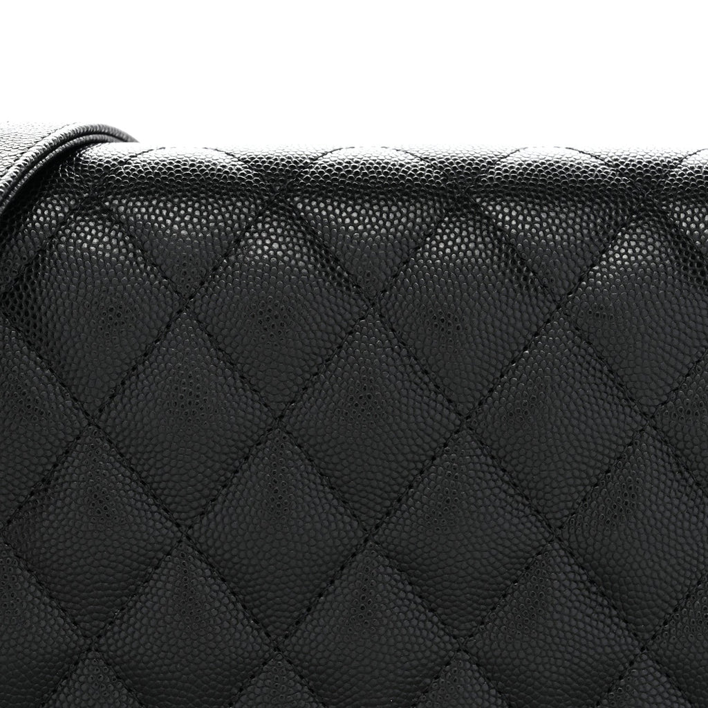 Chanel Caviar Quilted Boy Wallet On Chain WOC Black