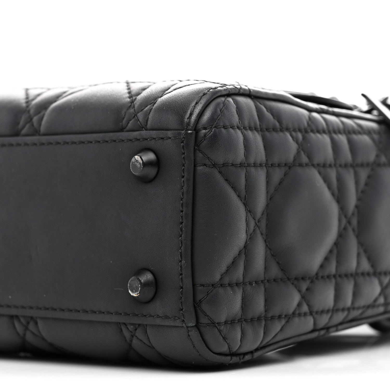 Christian Dior Ultra Matte Calfskin Cannage Mini Lady Dior Black