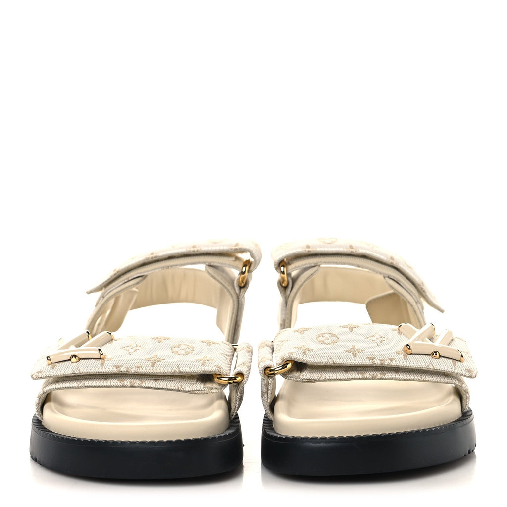 Louis Vuitton Monogram LV Sunset Comfort Flat Sandals 39 Dune Beige