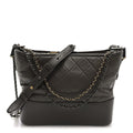Chanel Aged Calfskin Quilted Medium Gabrielle Hobo Grey
