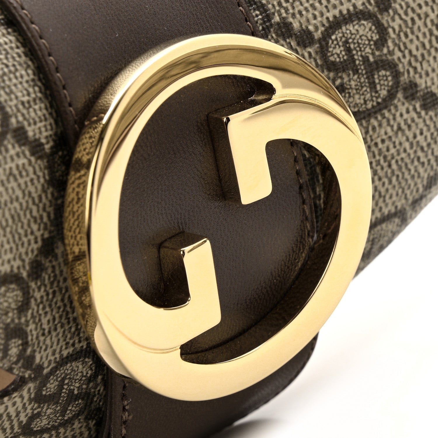 Gucci GG Supreme Monogram Malaga Kid Blondie Pumps 35.5 Beige Ebony New Acero