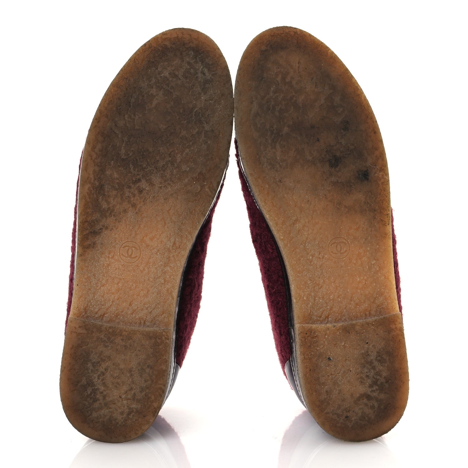 Chanel Tweed Calfskin Patent CC Lace Up Short Boots 39 Burgundy