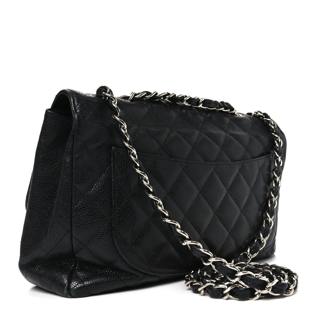 Chanel Caviar Quilted Jumbo Single Flap Black