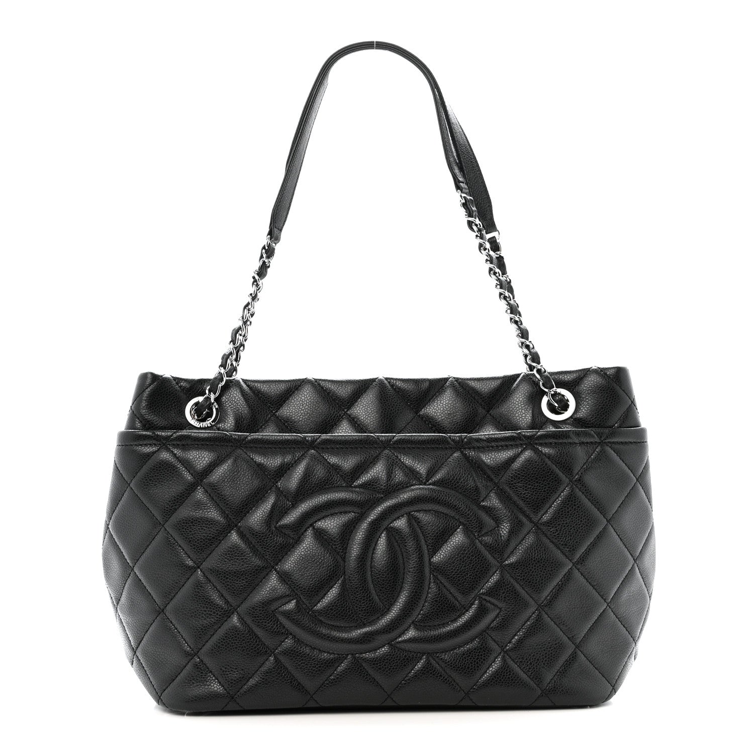 Chanel Caviar Quilted CC Timeless Soft Tote Black