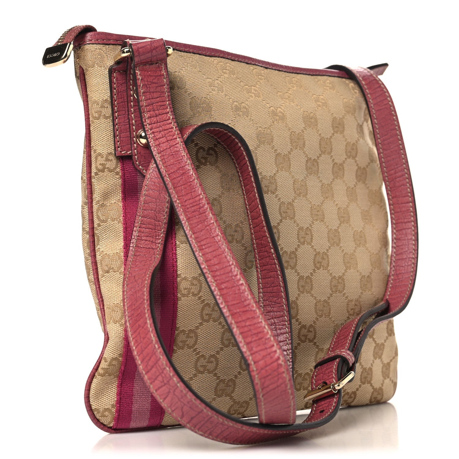 Gucci Monogram Web Jolicoeur Charms Messenger Pink Ebony
