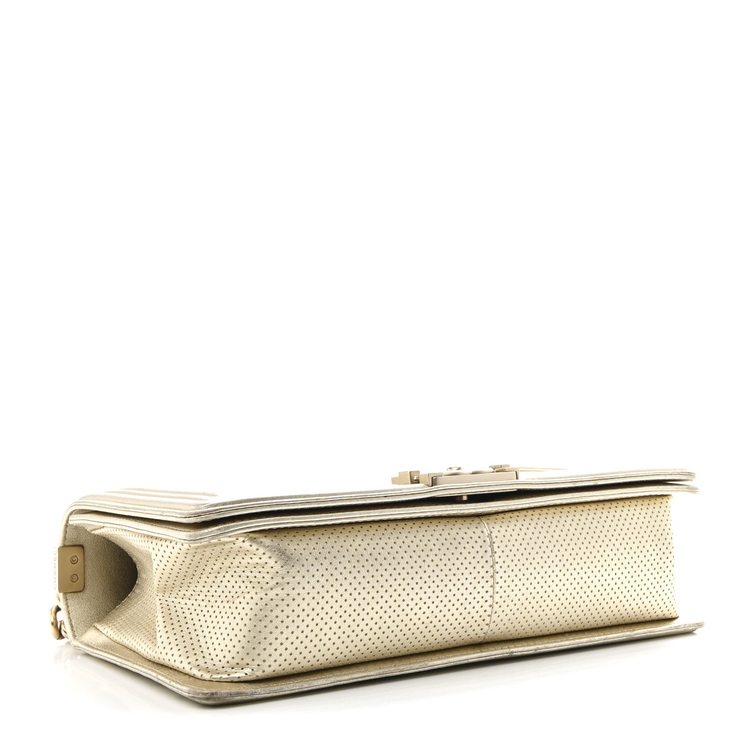 Chanel Lambskin Perforated Quilted New Medium Boy Flap Gold