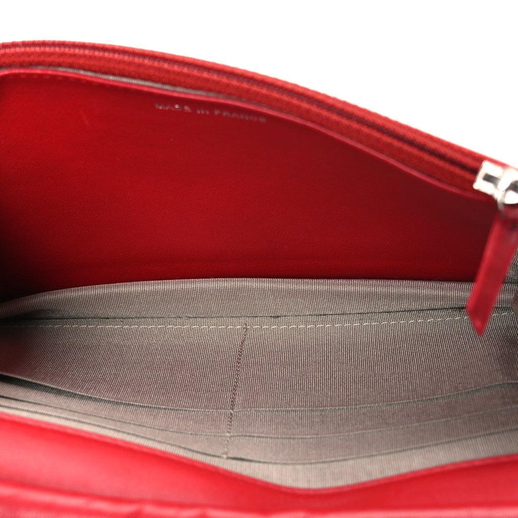Chanel Caviar Timeless CC Wallet on Chain WOC Red