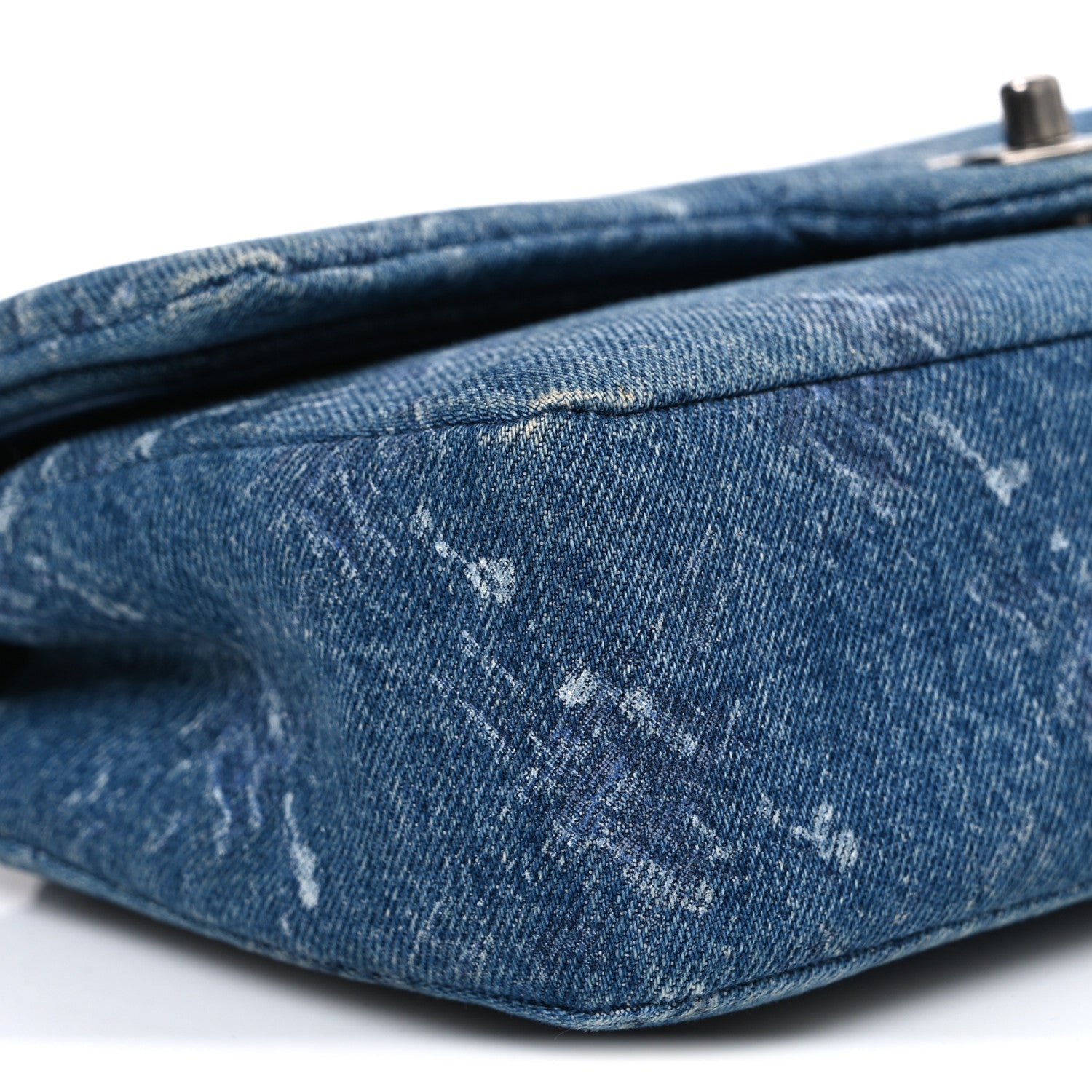 Chanel Denim Bleached Chain Medium Double Flap Blue