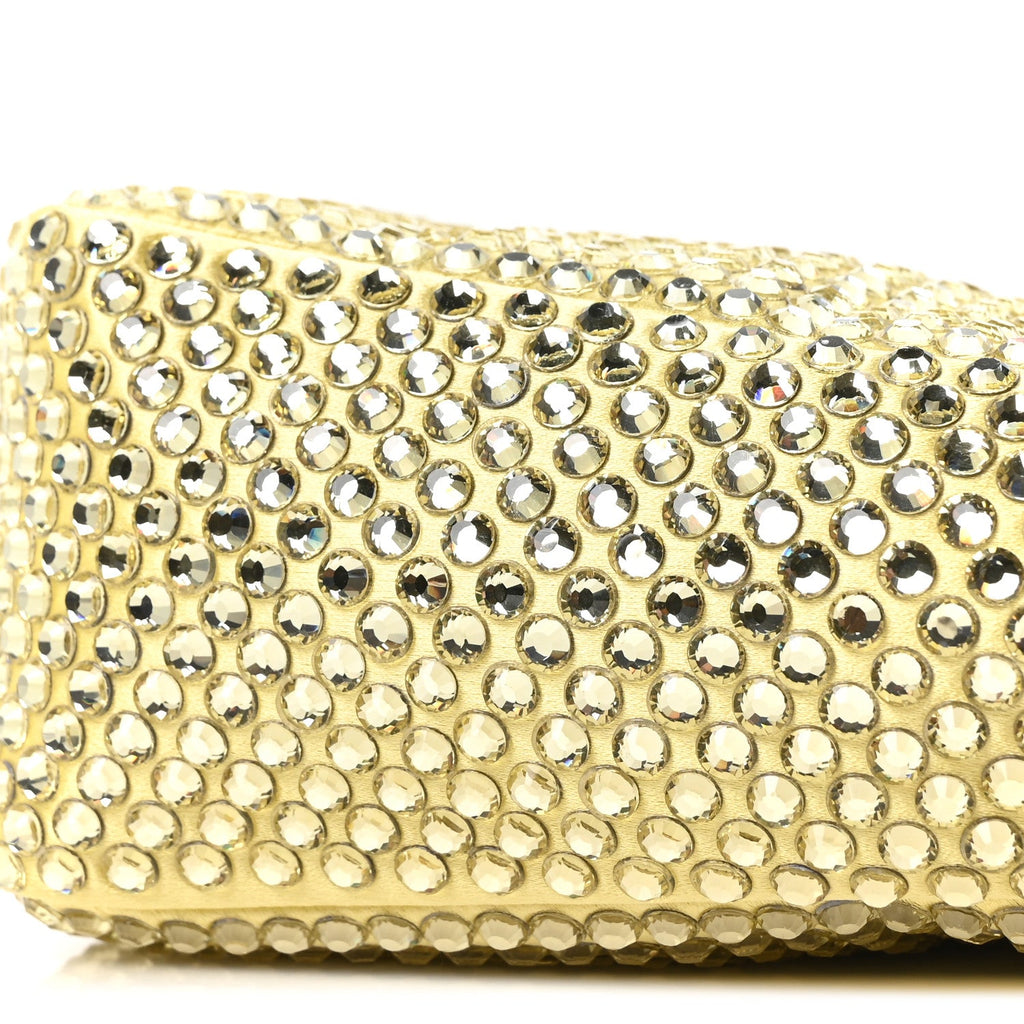 Prada Satin Crystal Triangle Pouch Ananas