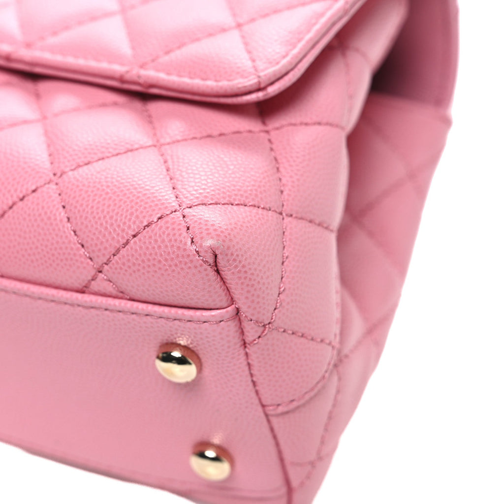 Chanel Caviar Quilted Mini Coco Chain Handle Flap Pink