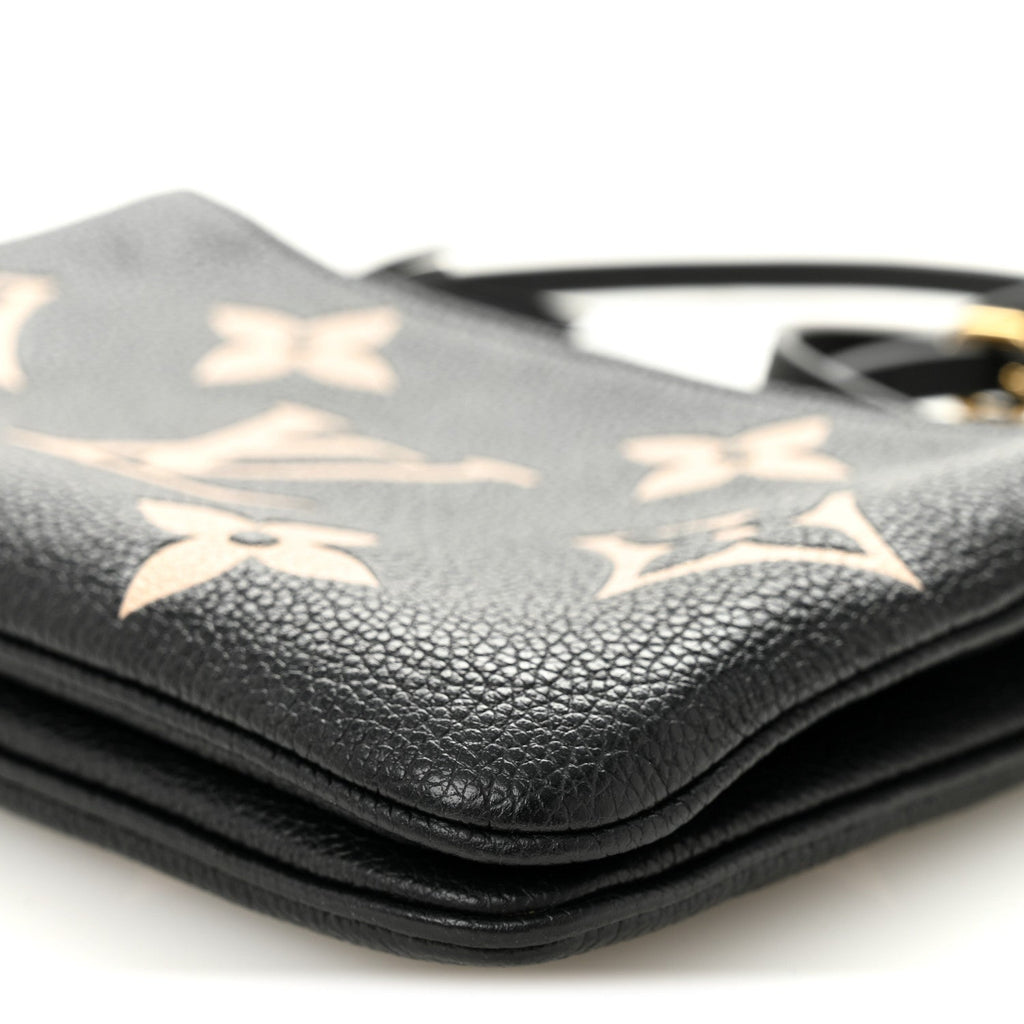 Louis Vuitton Empreinte Monogram Giant Double Zip Pochette Black Cream