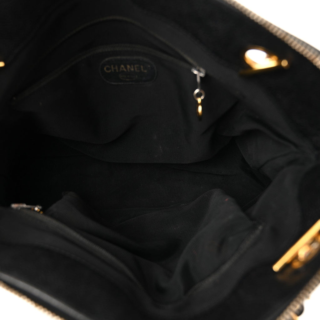 Chanel Caviar Triple CC Shoulder Bag Black