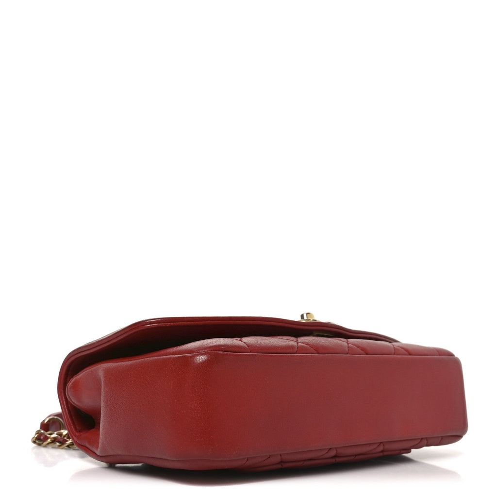 Chanel Lambskin Quilted Small Single Flap Red