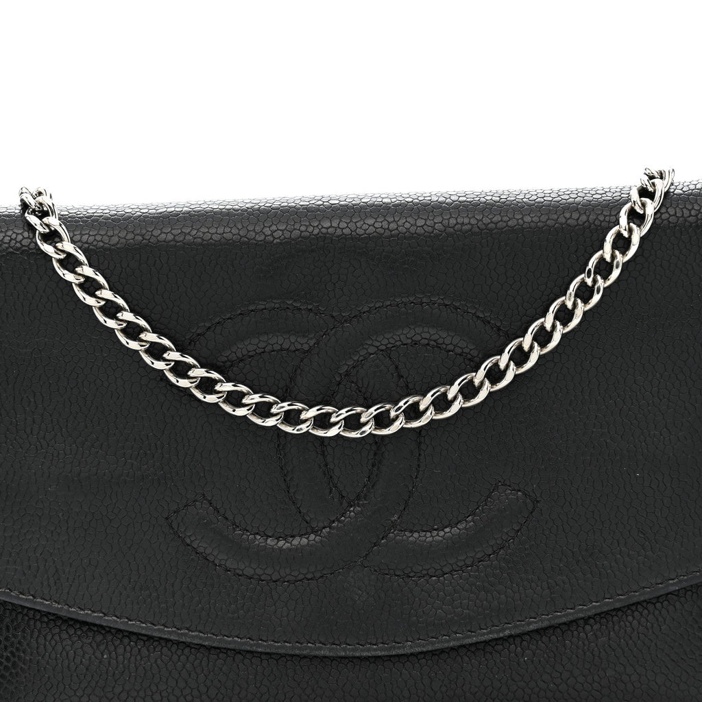 Chanel Caviar Timeless CC Wallet On Chain WOC Black