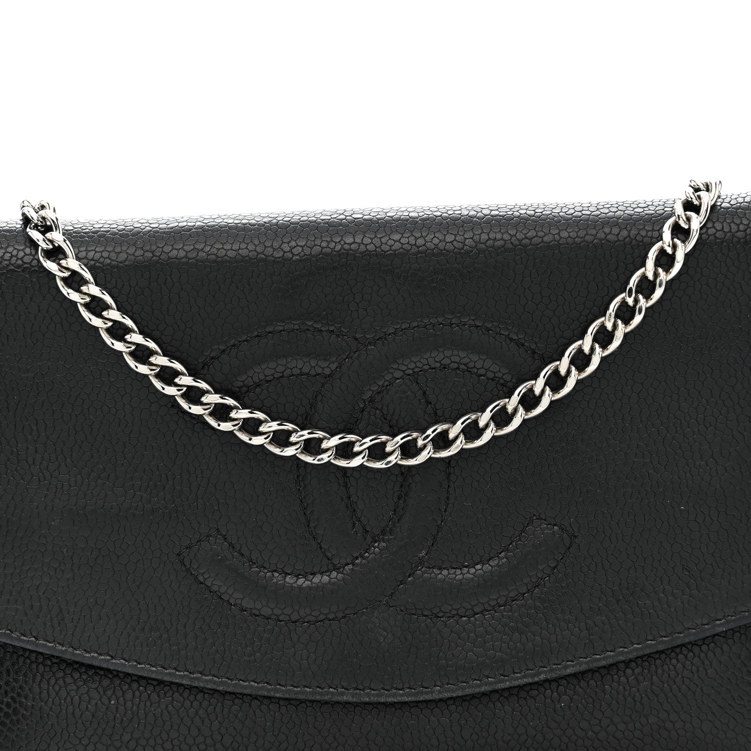 Chanel Caviar Timeless CC Wallet On Chain WOC Black