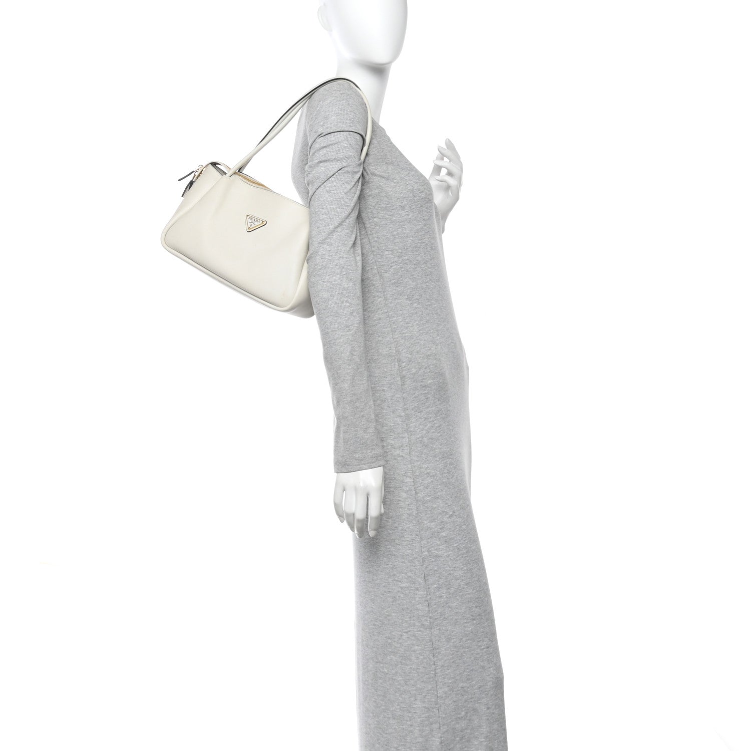 Prada Soft Calfskin Medium Darling Shoulder Bag White