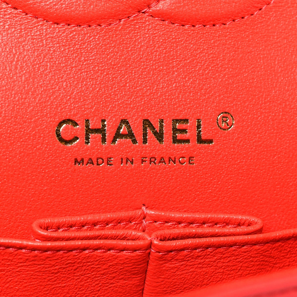 Chanel Lambskin Quilted Medium Double Flap Dark Pink