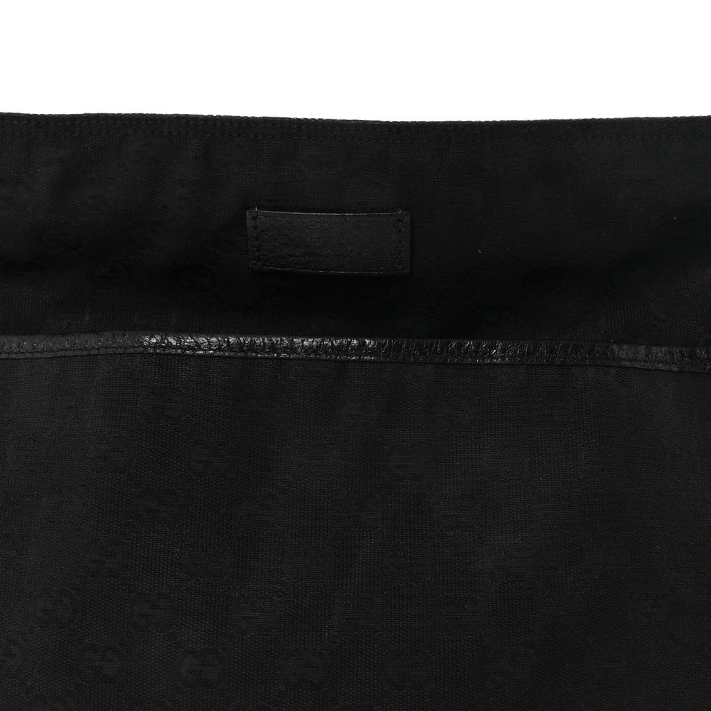 Gucci Monogram Web Medium Flat Messenger Bag Black