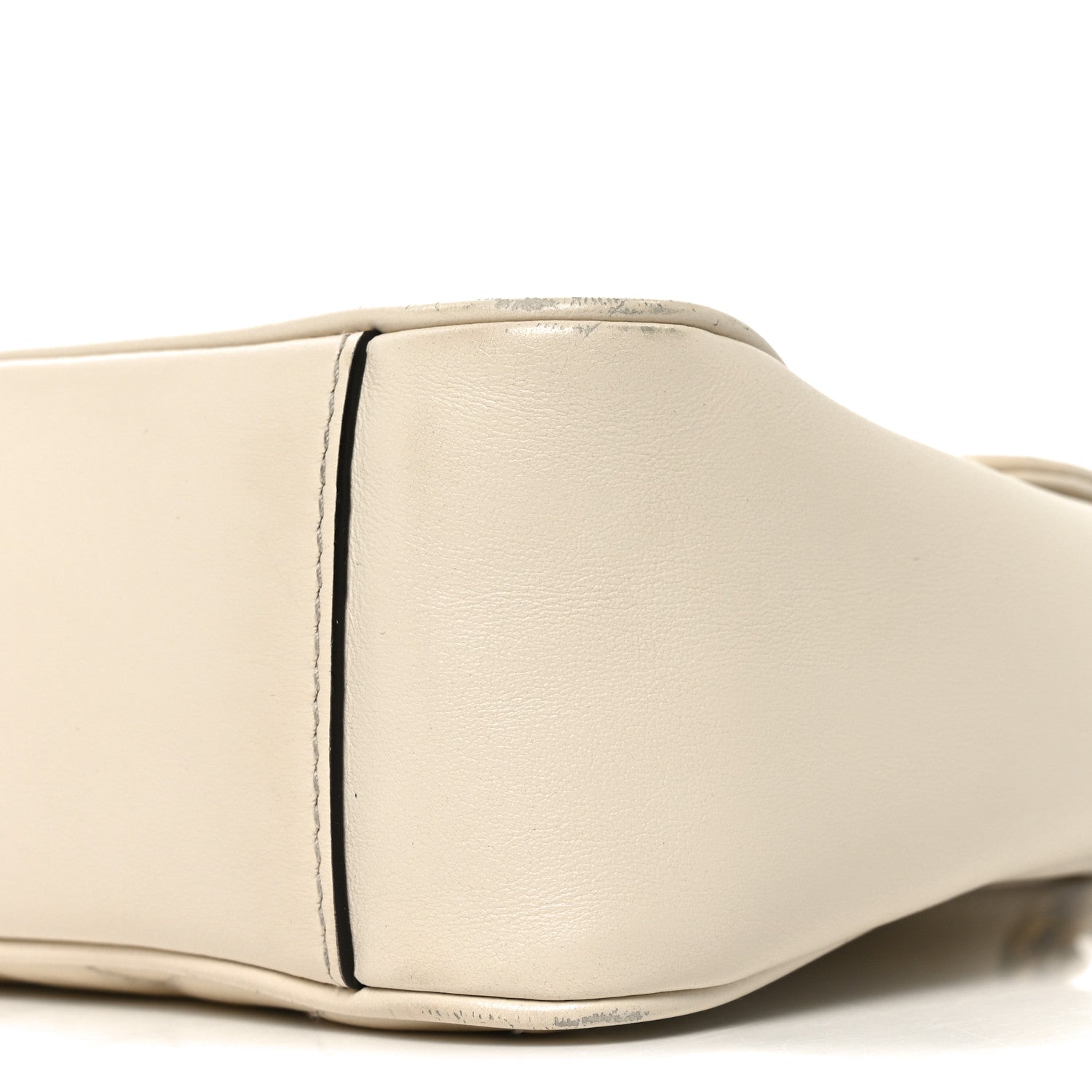 Gucci Calfskin Matelasse Small GG Marmont Shoulder Bag White