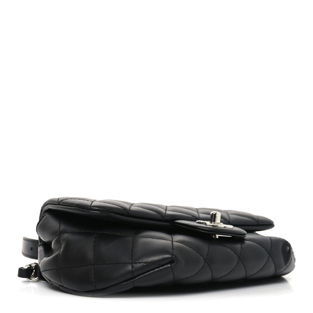 Chanel Calfskin Quilted CC Uniform Flap Belt Bag Black